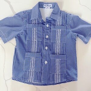 Blue quail shirt guayabera style